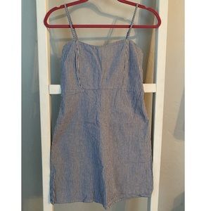 Blue & white stripe mini dress